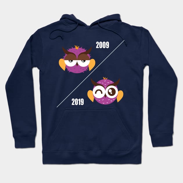 Cute owl 10 year challenge Hoodie by hireeeee26